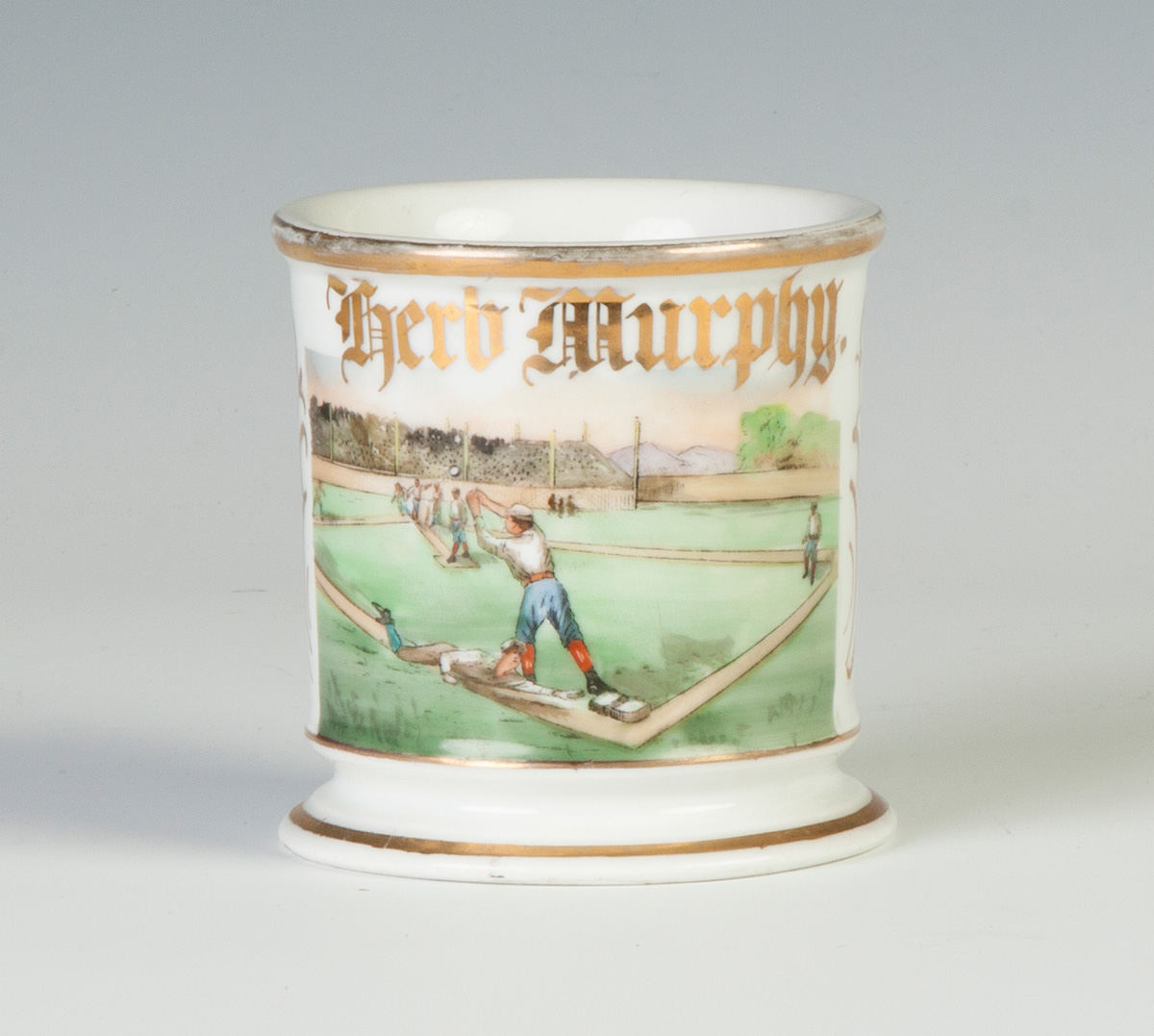 Appraisal: Rare Vintage Baseball Player Occupational Shaving Mug Herb Murphy