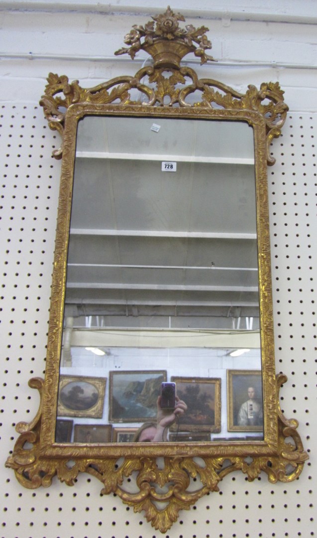 Appraisal: A mid th century design gilt framed wall mirror the