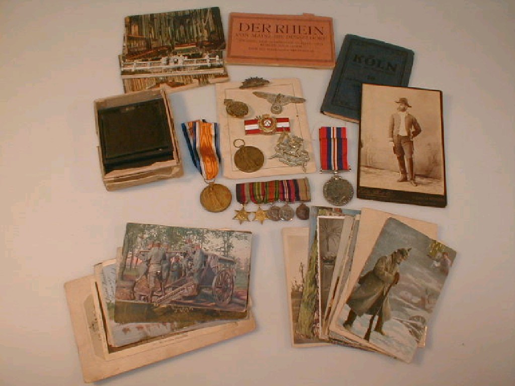 Appraisal: World War I German postcards other ephemera dress medals service