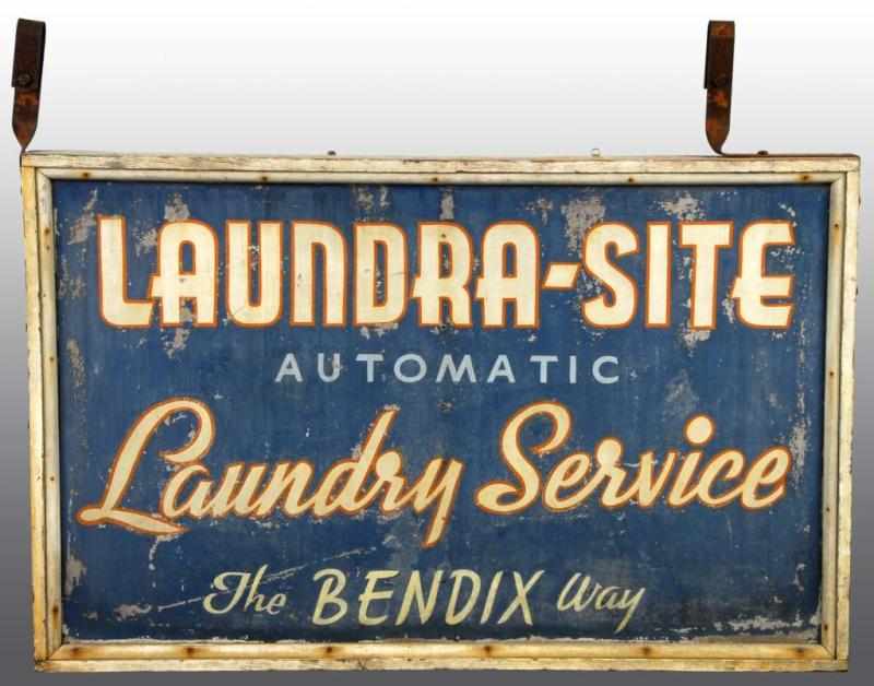 Appraisal: Laundra-Site Advertising Sign Description Two-sided metal paperweight Condition Very Good