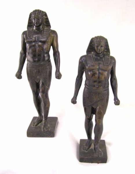 Appraisal: Pair th Century Bronze Egyptian Statues Early th century cast