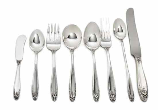 Appraisal: An American Sterling Silver Flatware Service for Seven International in