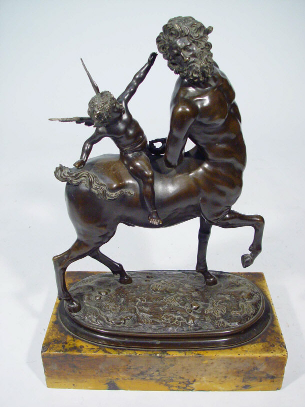 Appraisal: Good Victorian Romanelli style bronze of a cherub on centaurs