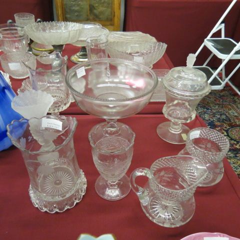 Appraisal: pcs Early American Pattern Glass includes spooner celery sugar creamer