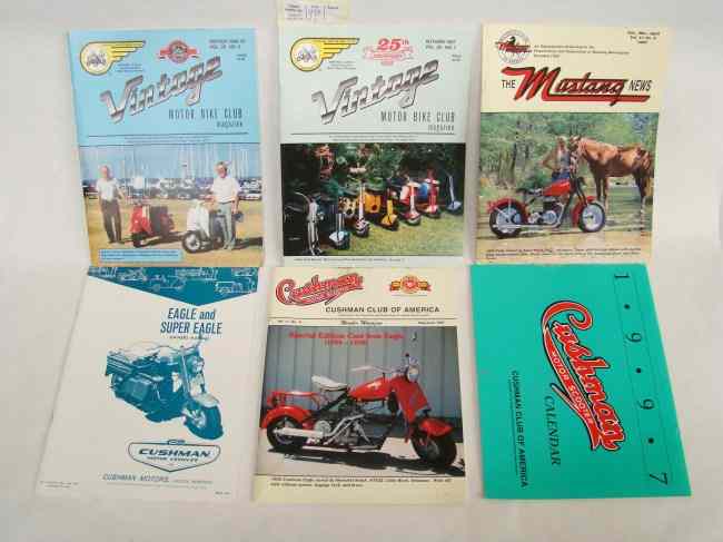 Appraisal: Collection of motorized bike ephemera including Cushman calendar Vol no