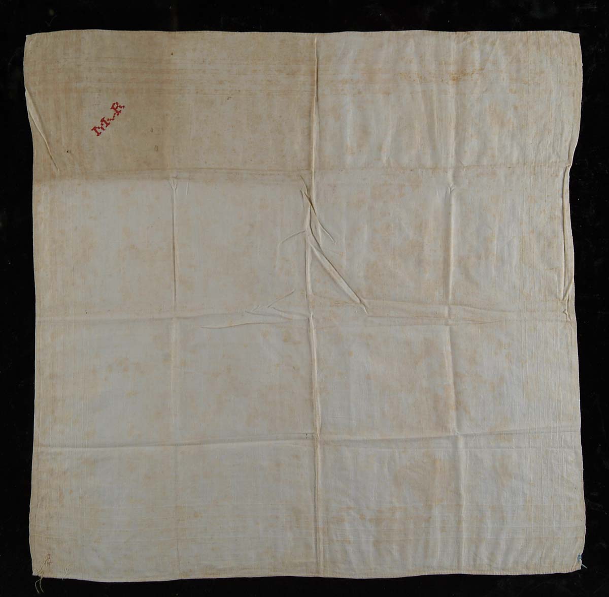 Appraisal: HANDKERCHIEF WITH INITIALS MVR REMOVED FROM VON RICHTHOFEN S BODY