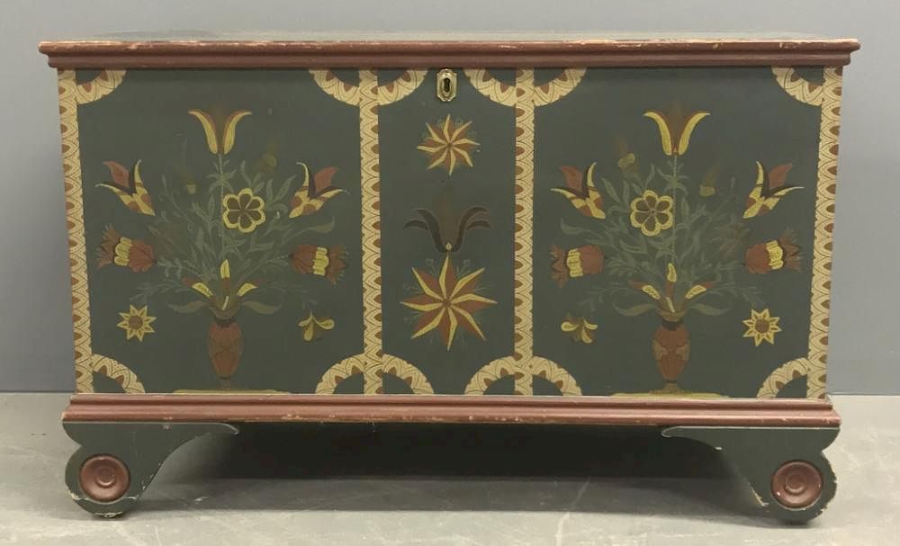 Appraisal: Blanket Chest Circa Blanket chest circa with Pennsylvania German decoration