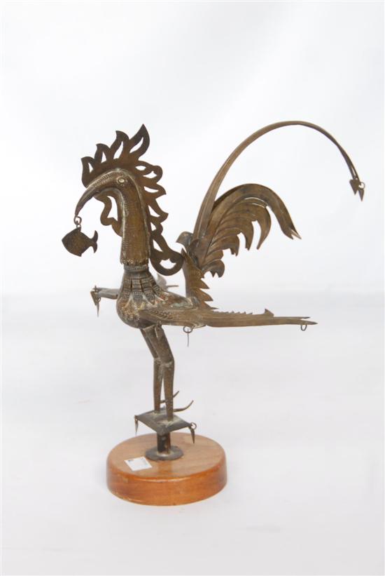 Appraisal: ANTIQUE INDIAN BRASS BIRD h