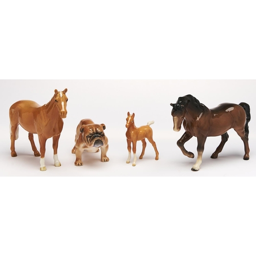 Appraisal: Two Beswick horses and a foal various sizes printed marks