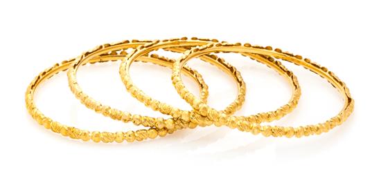 Appraisal: Sale Lot A Collection of Karat Yellow Gold Bangle Bracelets