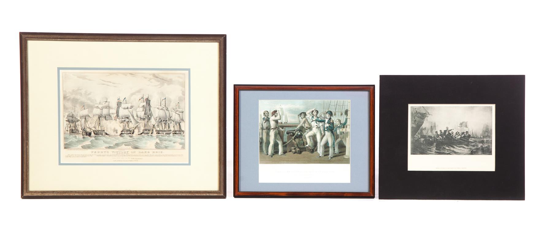 Appraisal: TWO AMERICAN LITHOGRAPHS AND AN ENGRAVING Perry's Victory on Laker