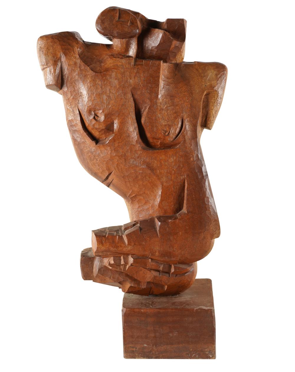 Appraisal: CONTEMPORARY WOOD CARVED BUSTinscribed in base inches high Condition