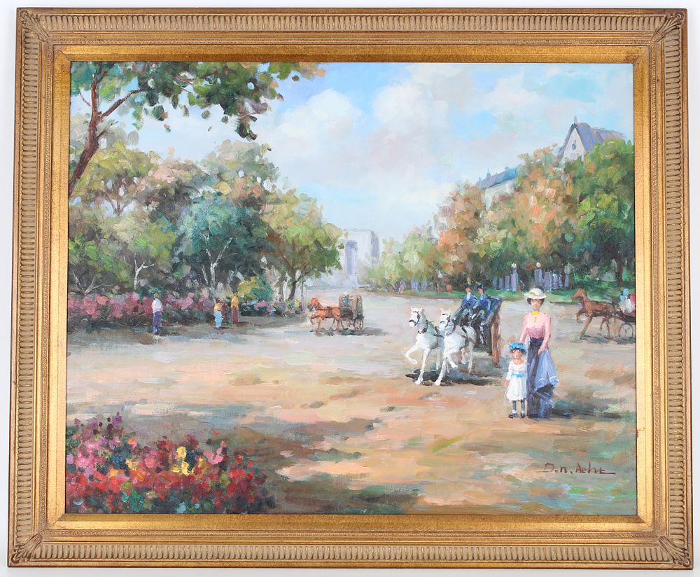 Appraisal: Signed Painting of Paris Street Scene Signed Painting of Paris