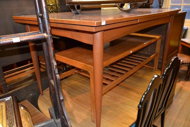 Appraisal: A 'S FAUX ROSEWOOD LAMINEX EXTENSION DINING TABLE A 'S