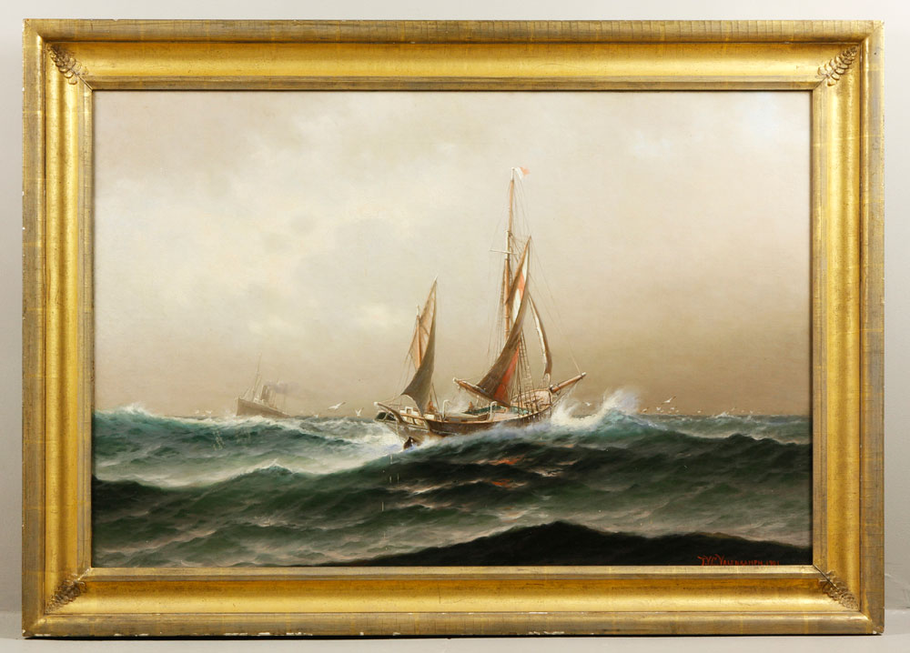 Appraisal: - Valenkamph Sailboats and Steamboat O C Theodore Victor Carl