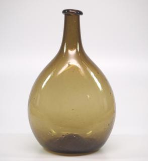 Appraisal: Free A late th-early th century free-blown glass chestnut flask