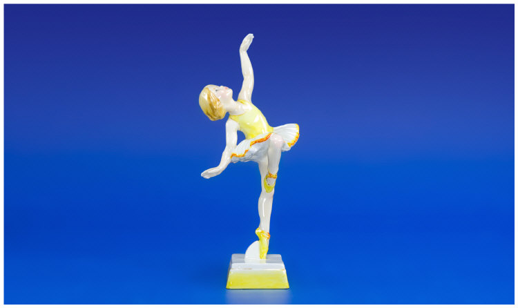 Appraisal: Royal Worcester Figurine RW Tuesdays Child Yellow And White Tutu