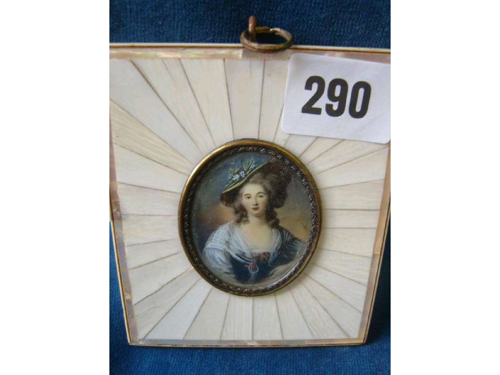 Appraisal: A th century Ivory and Mother of Pearl frame containing