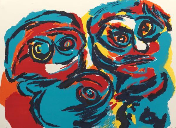 Appraisal: KAREL APPEL DUTCH - x Two Tourists Screenprint on Arches