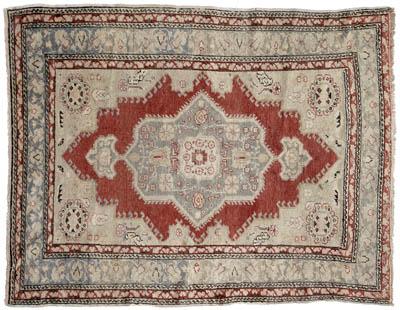 Appraisal: Erivan Armenian rug ivory and pale green central medallion on