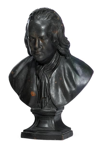 Appraisal: Carved wooden bust of Benjamin Franklinamerican th century