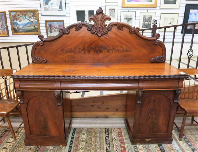 Appraisal: A VICTORIAN DOUBLE PEDESTAL MAHOGANY SIDEBOARD English th century H