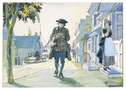 Appraisal: Edward Penfield - franklin arriving in philadelphia