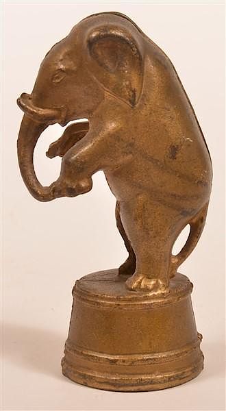 Appraisal: Cast Iron Elephant on Tub Still Bank Cast Iron Elephant