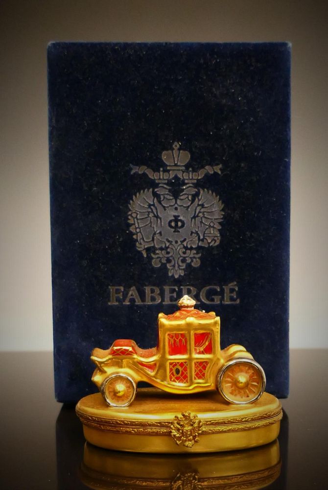 Appraisal: FABERGE TRINKET BOX ROYAL COACH SIGNED BY FABERGE Hand signed