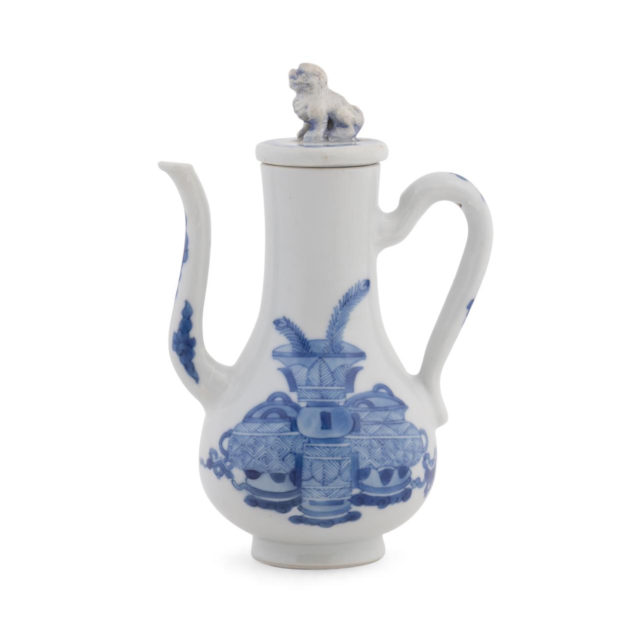 Appraisal: SMALL CHINESE BLUE WHITE TEAPOT Small Chinese blue and white