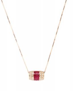 Appraisal: Ladies k Yellow Gold Ruby Diamond Necklace Ladies k yellow