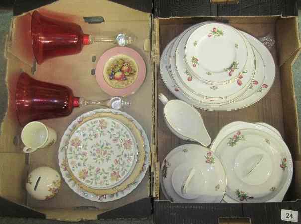 Appraisal: Two Trays to include a Portland Pottery Dinner Service comprising