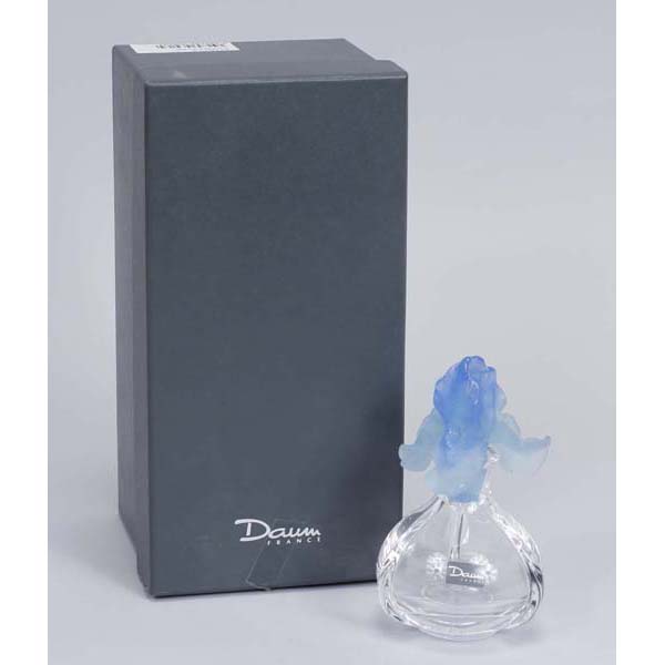 Appraisal: Daum France Flacon Pate de Verre Bleu Iris perfume bottle