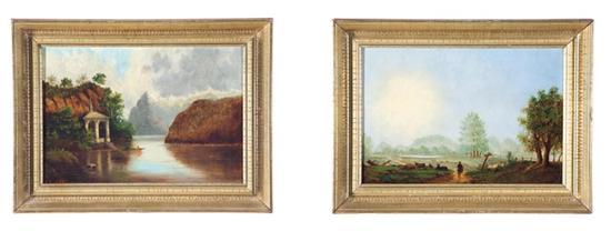 Appraisal: TWO LANDSCAPES OHIO LATE TH CENTURY Oils on canvas unsigned