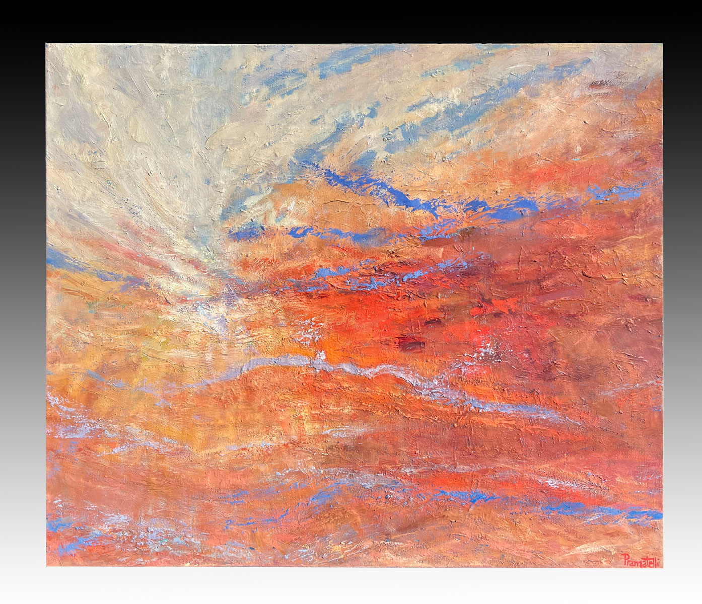 Appraisal: PRANZATELLI Michael American d ''Fire Sky'' Abstract Oil Canvas ''