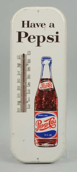 Appraisal: Pepsi-Cola Tin Advertising Thermometer Very light wear with a few