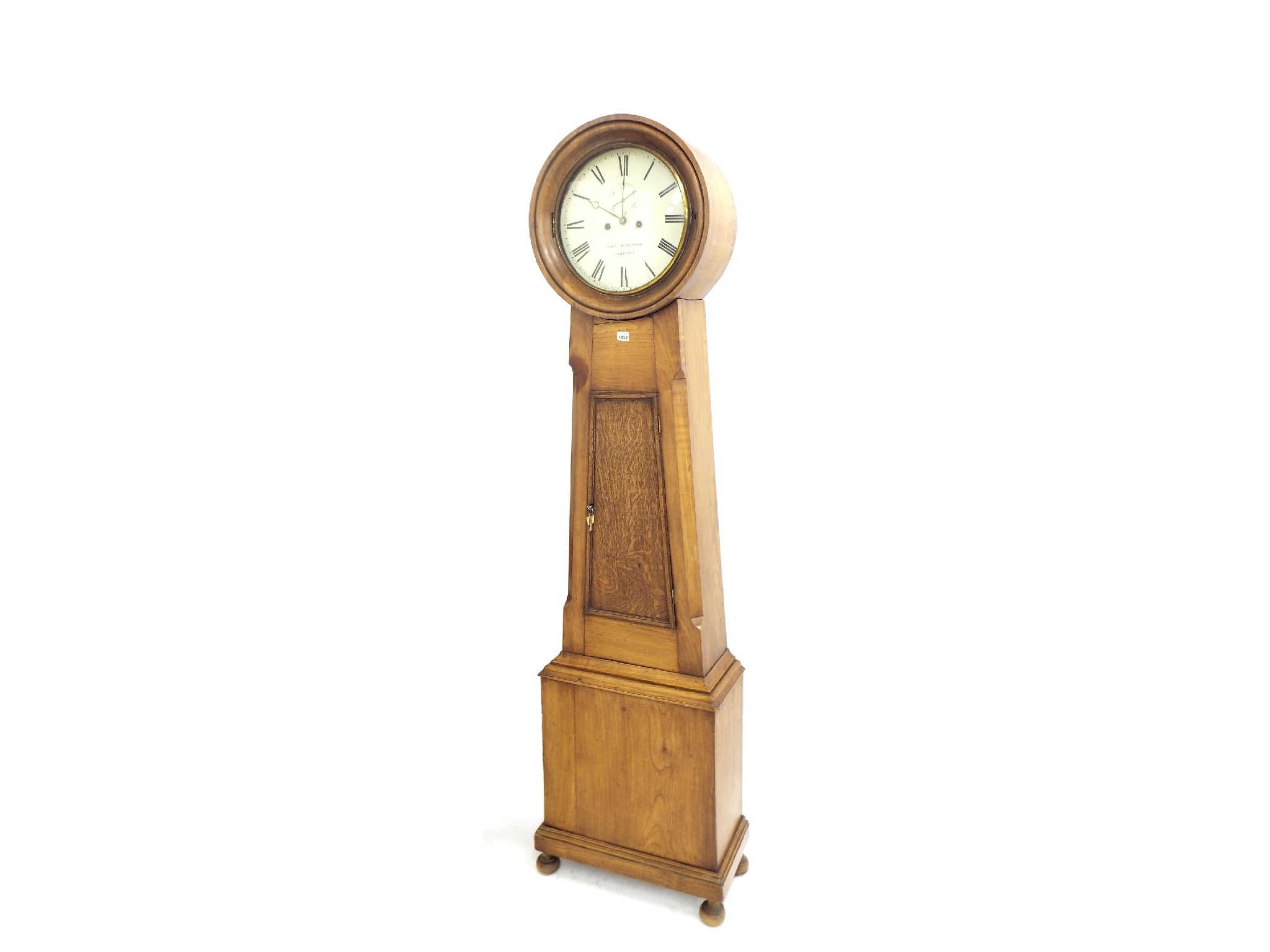 Appraisal: Walnut and oak eight day longcase clock the cream dial