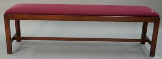 Appraisal: Chippendale style long bench with upholstered cushion top lg in