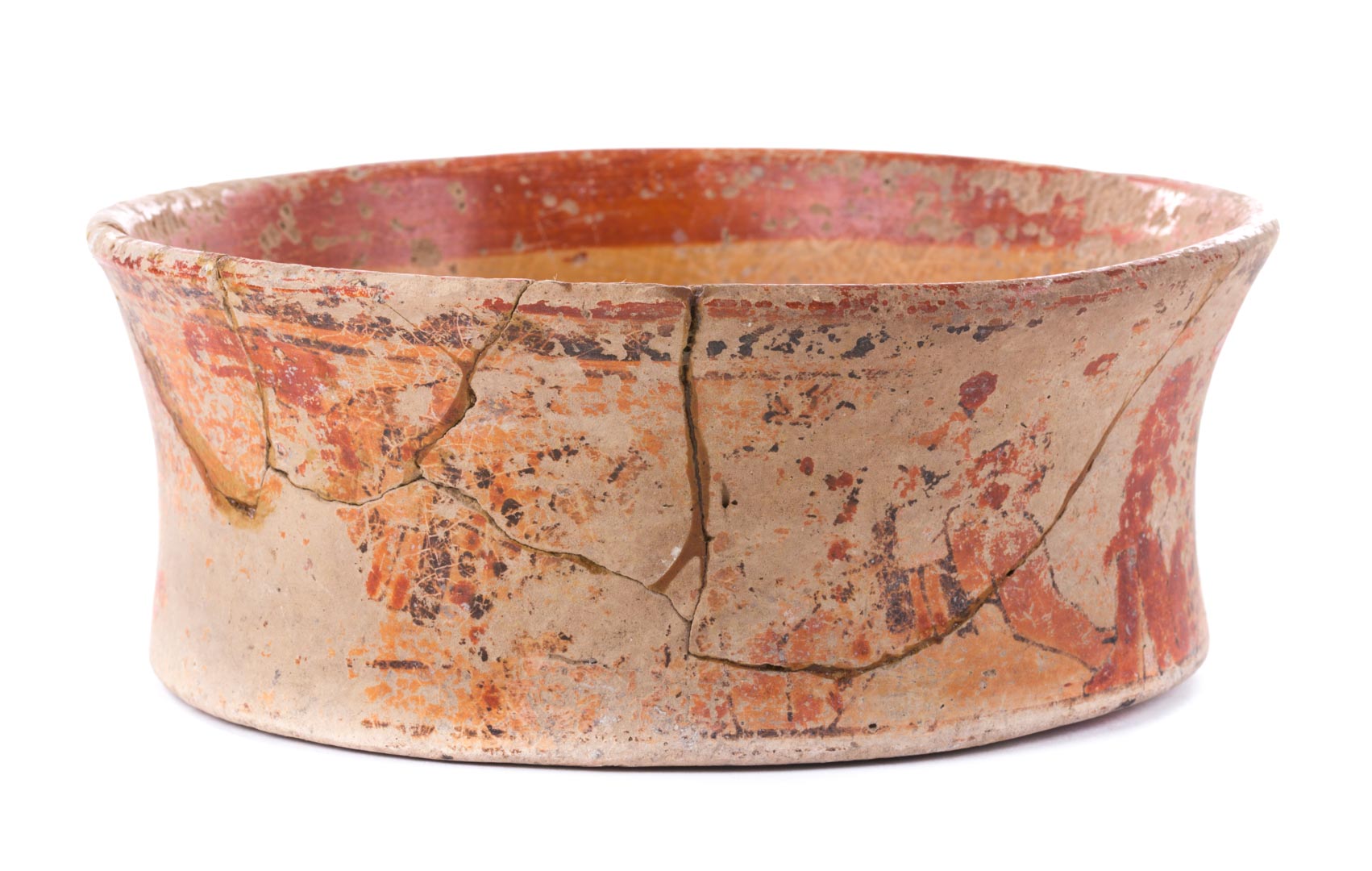 Appraisal: Mayan pottery bowl late Classic period polychrome in H in