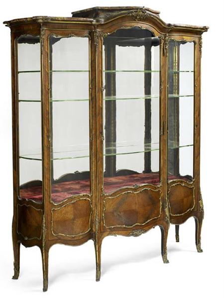 Appraisal: A late th century kingwood vitrine In the Louis XV