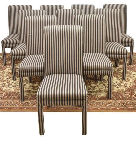 Appraisal: lot of Parsons style upholstered highback dining chairs late th