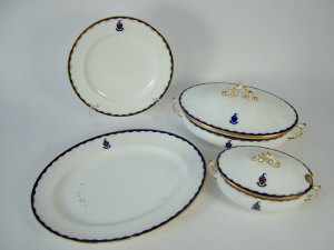 Appraisal: Wedgwood part dinner service decorated with a single wavy cobalt