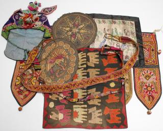 Appraisal: Asian Indian South American Textiles Vintage ethnographic textiles group of