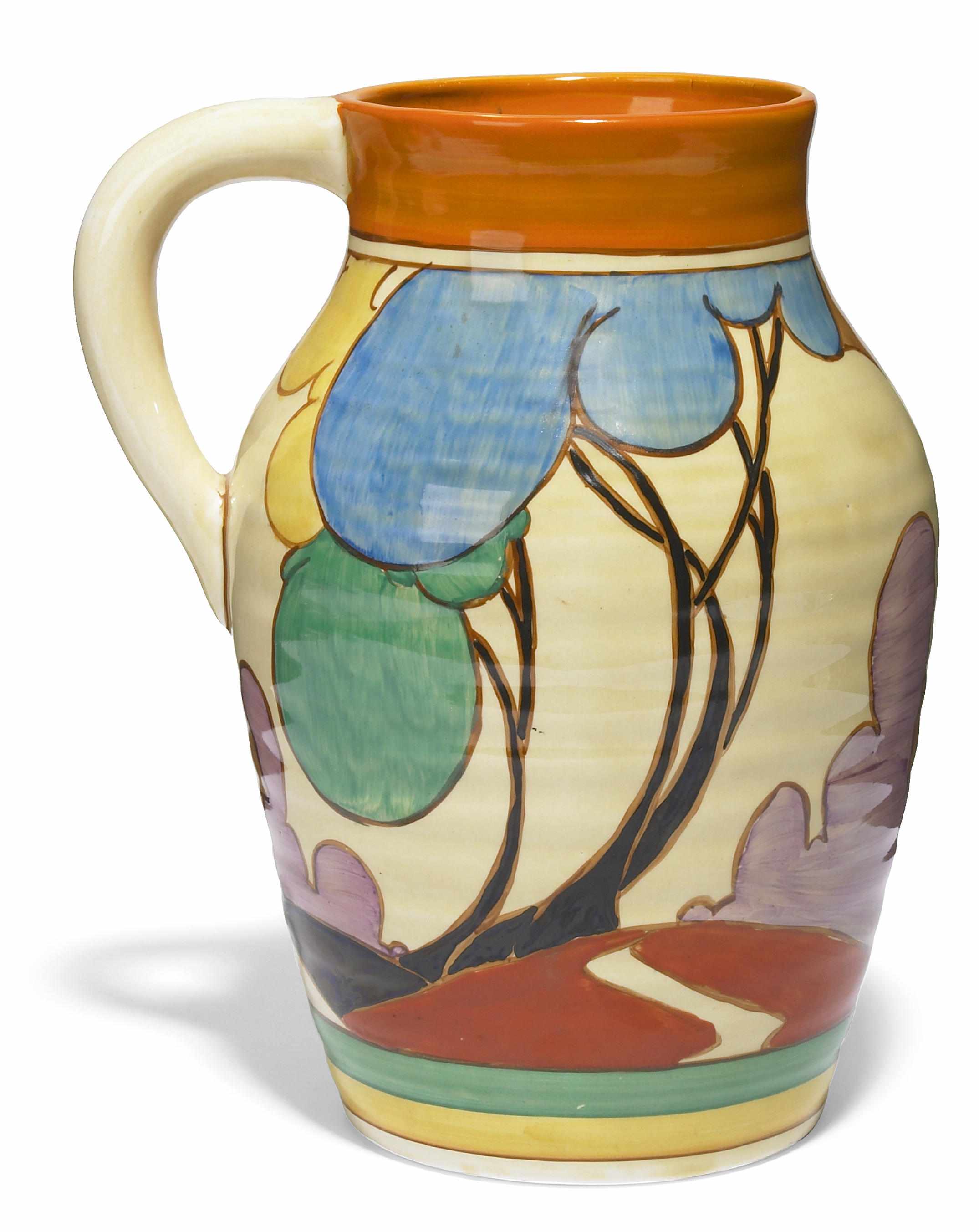 Appraisal: A Clarice Cliff glazed earthenware Autumn Balloon Trees Lotus jug