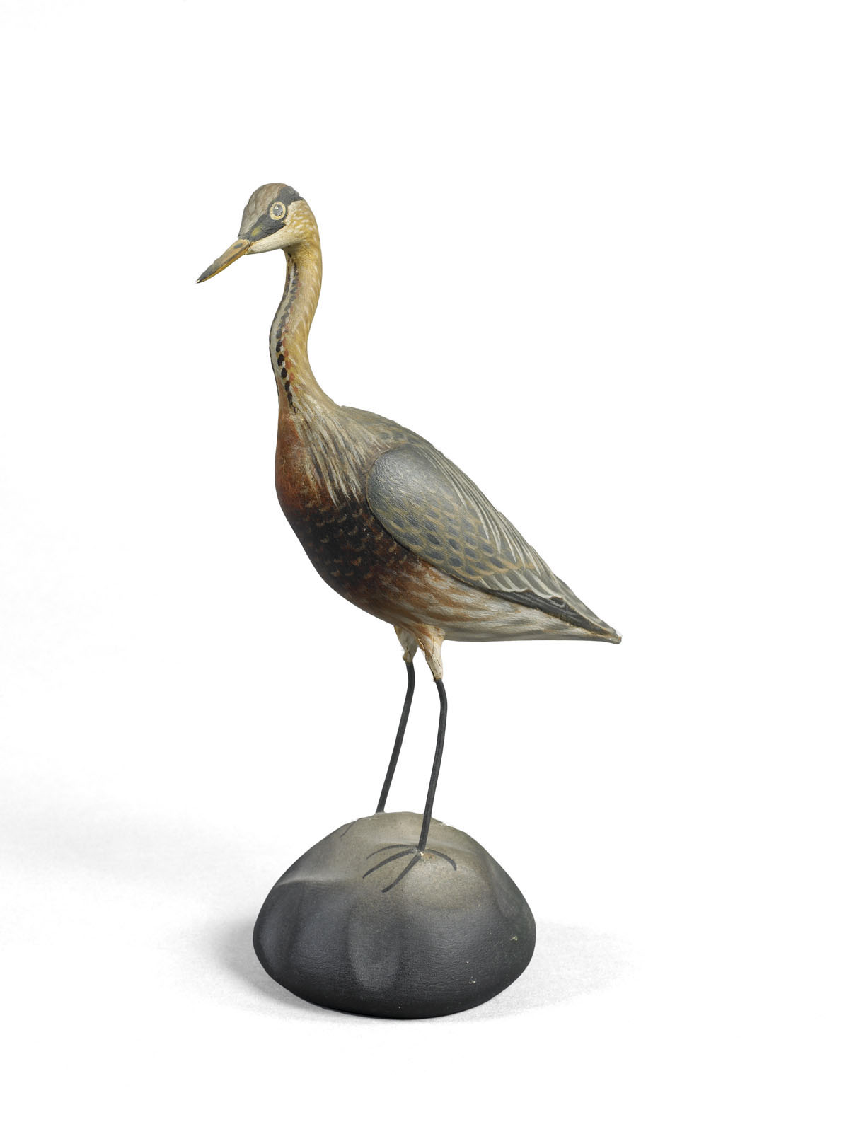 Appraisal: A ELMER CROWELL - CARVED AND PAINTED GREAT BLUE HERON