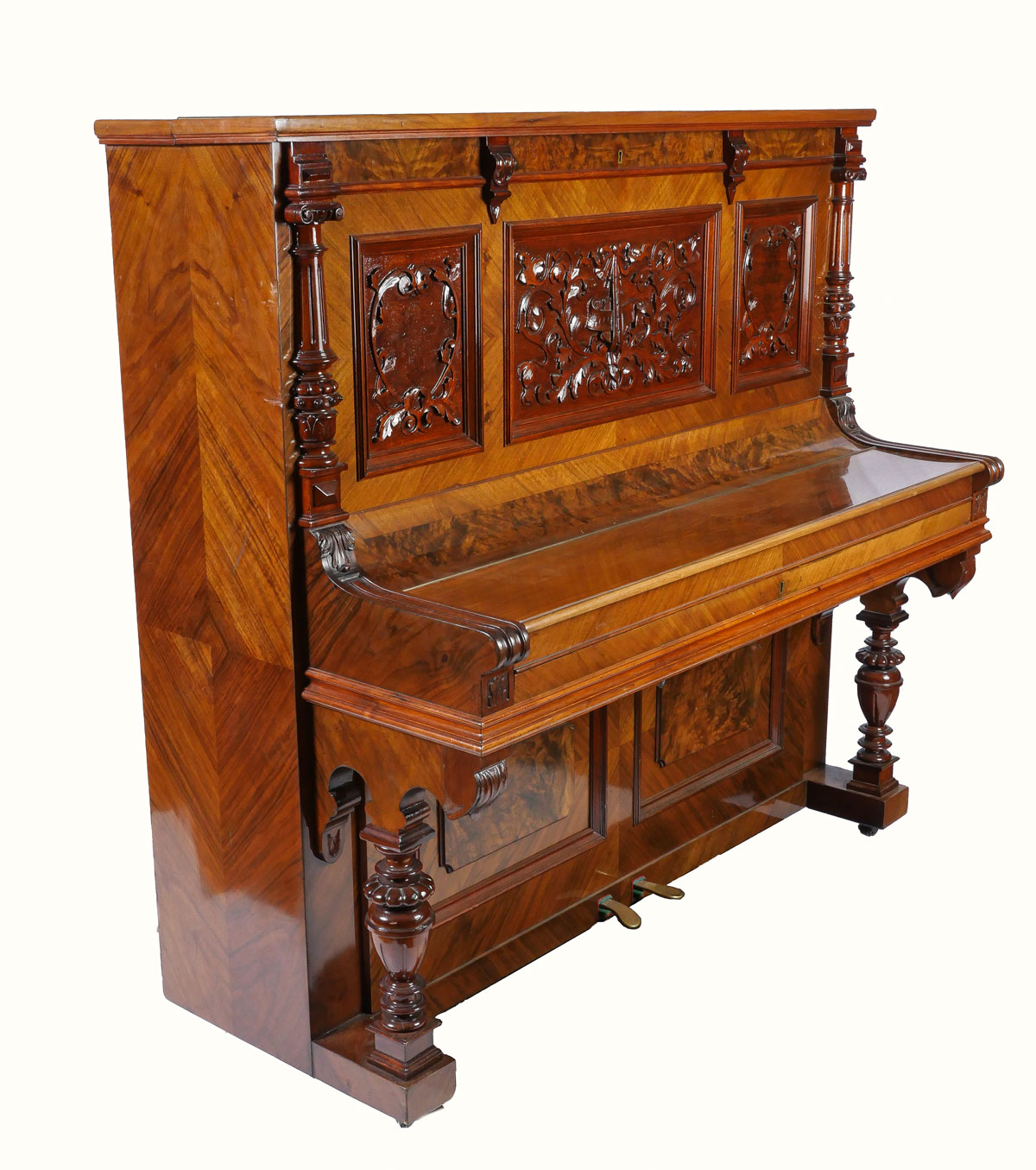 Appraisal: HIGHLY CARVED GERMAN UPRIGHT TRAUTWEIN PIANO Serial circa Having carved