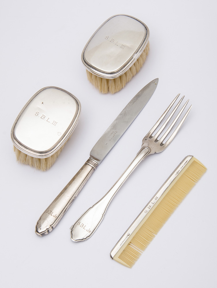 Appraisal: CONTINENTAL SILVER CHILD'S FORK AND KNIFE AND A PAIR OF