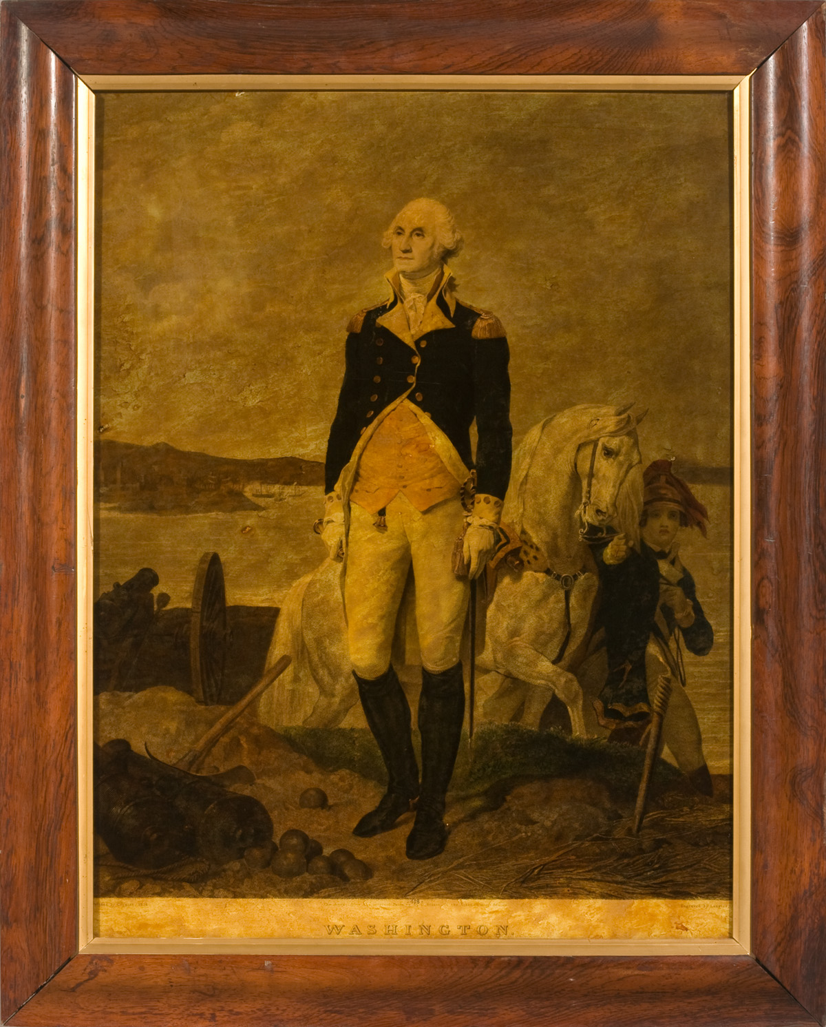 Appraisal: GEORGE WASHINGTON A FRAMED FIXEE PRINT BY LAUGIER AFTER COGNIET