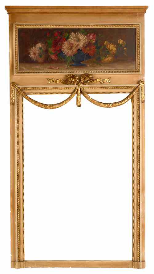 Appraisal: French trumeau mirror h w