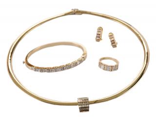 Appraisal: kt Diamond Suite including omega necklace mm wide stamped K